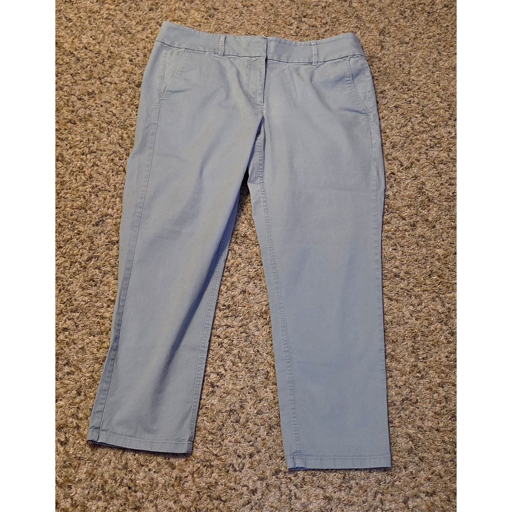 Loft Modern Chino Crop Pants‎ Women's Size 12 Green Blue